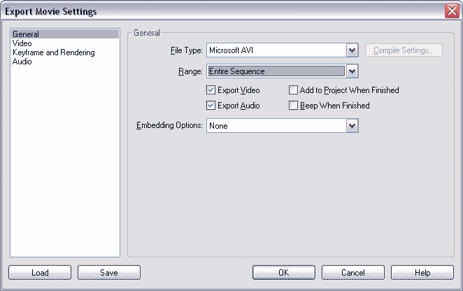 Export - General Settings