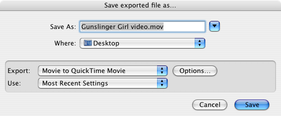 Save as QuickTime